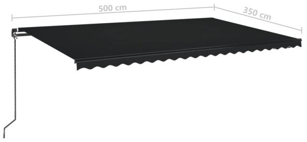 Tenda na ručno uvlačenje 500 x 350 cm antracit - Antracitno siva / 500 x 350 cm