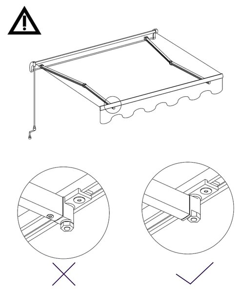 Tenda na ručno uvlačenje 300 x 250 cm krem - Krema / 300 x 250 cm