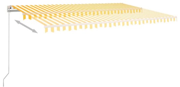 Tenda na ručno uvlačenje 500 x 350 cm žuto-bijela - Žuta / 500 x 350 cm