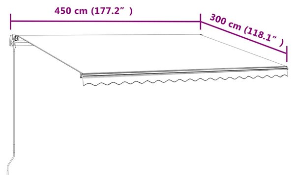 Tenda na automatsko uvlačenje 450 x 300 cm krem - Krema / 450 x 300 cm