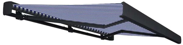 Motorizirana kazetna tenda 400 x 300 cm plavo-bijela - Plava / 400 x 300 cm