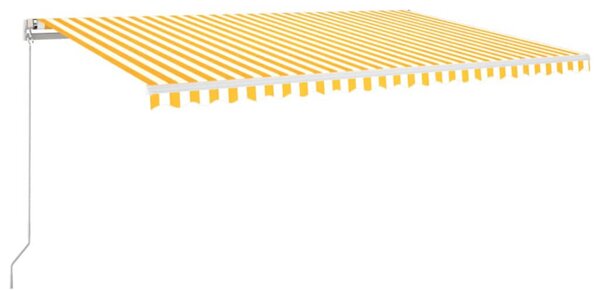 Tenda na ručno uvlačenje 500 x 350 cm žuto-bijela - Žuta / 500 x 350 cm