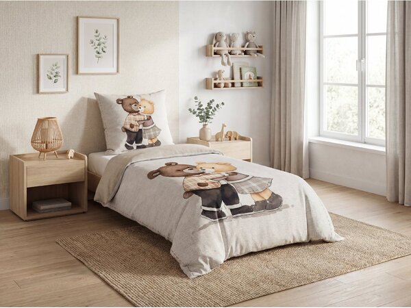 Dječja posteljina od Reneform pamuka TEDDY HENRY bež Dimenzije posteljine: 80 x 80 cm | 135 x 200 cm