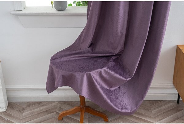 Zamračujuća zavjesa DUNES VELVET 140x250 cm, ljubičasta Sistem za vješanje: Traka za nabiranje