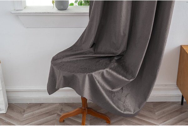 Zamračujuća zavjesa DUNES VELVET 140x250 cm, tamno siva Sistem za vješanje: Metalni prstenovi