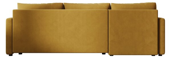 Razvlačna kutna garnitura L VENORIA 220x143 cm, senf + 2 jastuka GRATIS, univerzalna