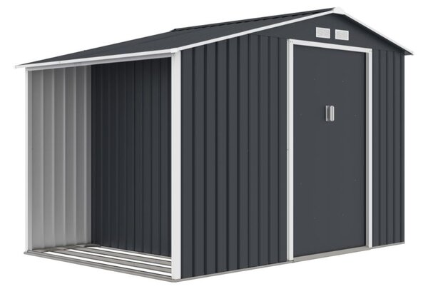 Metalna vrtna kućica Skagen sa spremištem za drva 2.8 x 1.9 m Store Boss antracit