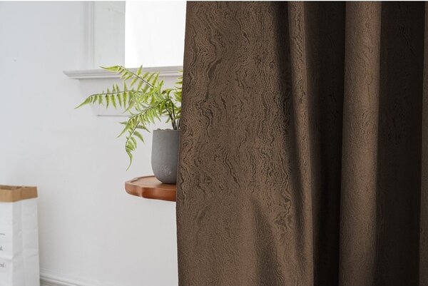 Zatemnjujuća zavjesa DUNES VELVET 140x250 cm, smeđa Sistem za vješanje: Traka za nabiranje