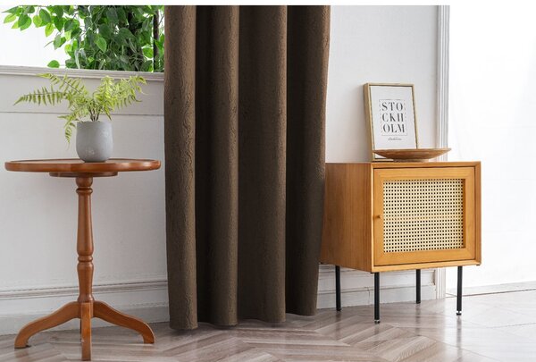 Zatemnjujuća zavjesa DUNES VELVET 140x250 cm, smeđa Sistem za vješanje: Traka za nabiranje