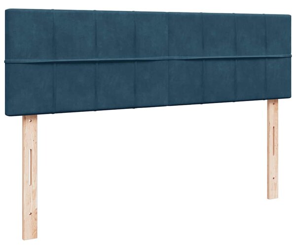 Otomanski krevet s madracem&LED tamnoplavi 160x200cm baršunasti - Plava / 160 x 200 cm