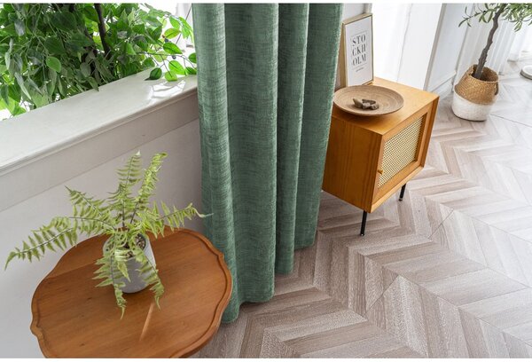Zavjesa za zamračivanje LOOM VELVET 140x250 cm, zelena Sistem za vješanje: Traka za nabiranje