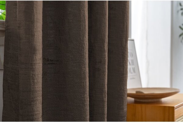 Zamračujuća zavjesa LOOM VELVET 140x250 cm, smeđa Sistem za vješanje: Metalni prstenovi