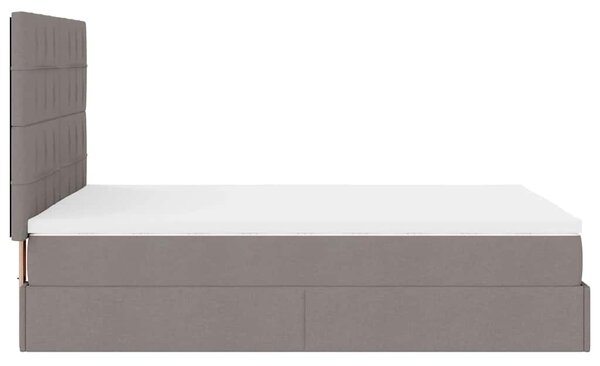 Ottoman krevet s madracem, taupe boja, 140x190 cm, tkanina - Tupe / 140 x 190 cm