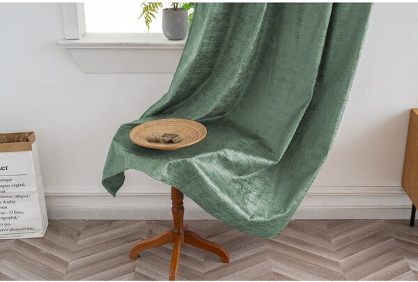 Zavjesa za zamračivanje LOOM VELVET 140x250 cm, zelena Sistem za vješanje: Traka za nabiranje