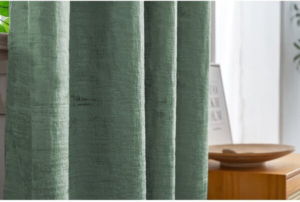 Zavjesa za zamračivanje LOOM VELVET 140x250 cm, zelena Sistem za vješanje: Traka za nabiranje