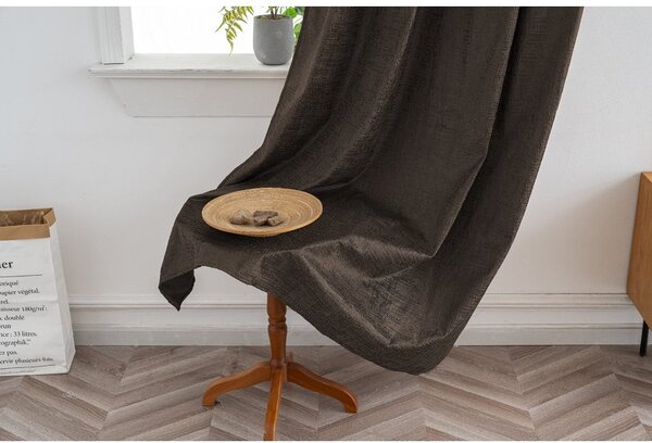 Zamračujuća zavjesa LOOM VELVET 140x250 cm, smeđa Sistem za vješanje: Metalni prstenovi