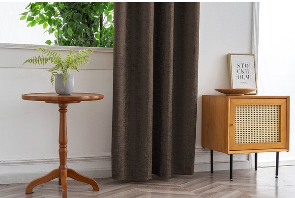 Zamračujuća zavjesa LOOM VELVET 140x250 cm, smeđa Sistem za vješanje: Metalni prstenovi