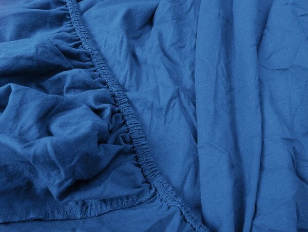Jersey plahta plava 180 x 200 cm
