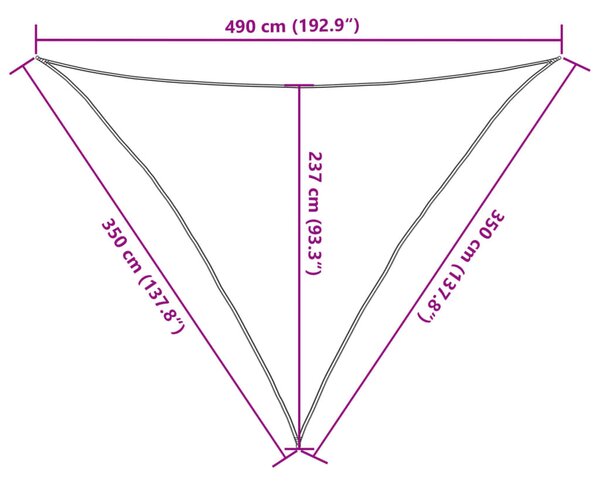 Jedro za zaštitu od sunca 160 g/m² Trokutasto svijetlosivo 3,5x3,5x4,9 m HDPE - Siva / 3.5 x 3.5 x 4.9 m
