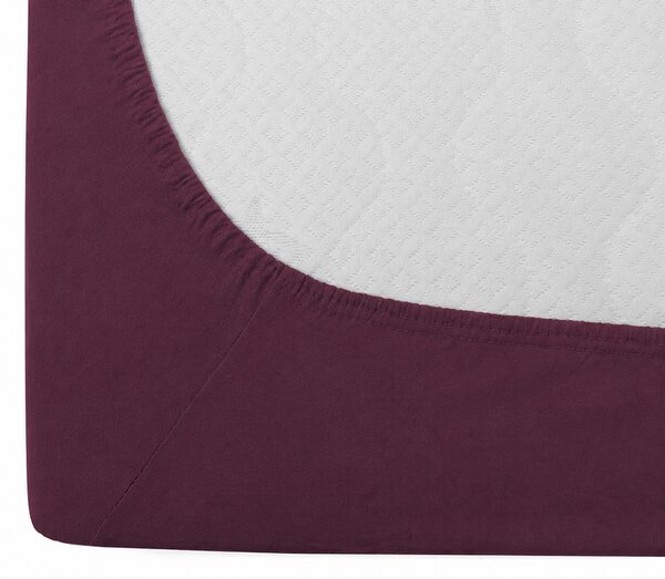 Jersey plahta s lycrom tamnocrvena 90 x 200 cm