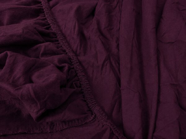 Jersey plahta s lycrom tamnocrvena 90 x 200 cm
