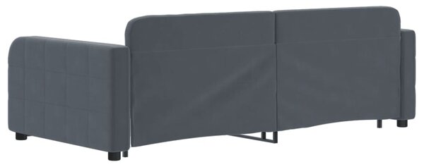 Dnevni krevet s pomoćnim ležajem i ladicama bez madraca tamno siva 90x190 cm - Siva / 90 x 190 cm