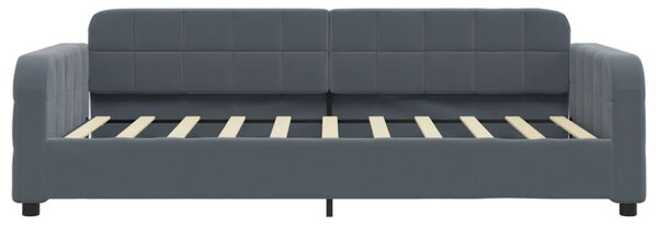 Dnevni krevet s pomoćnim ležajem i ladicama bez madraca tamno siva 90x190 cm - Siva / 90 x 190 cm