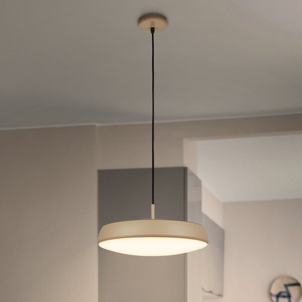 Briloner Nala LED viseća svjetiljka, bež, metal/plastika, Ø 35 cm, Bež, Dnevni boravak/blagovaonica, Plastika