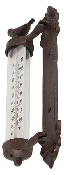 Zidni termometar od lijevanog željeza Esschert Design Dekor Bird, visina 27,3 cm