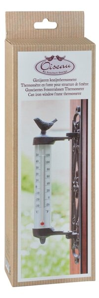 Zidni termometar od lijevanog željeza Esschert Design Dekor Bird, visina 27,3 cm
