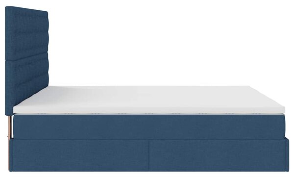 Ottoman krevet s madracima plavi 160x200 cm tkanina - Plava / 160 x 200 cm