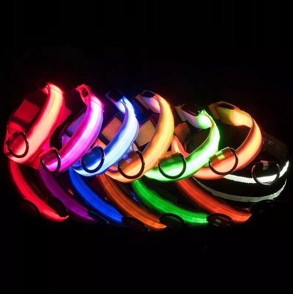 Univerzalna led svetleča ovratnica za pse in mačke - nastavljiva do 59cm akcija