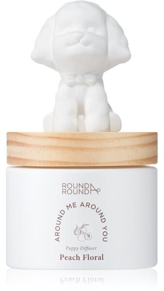 ROUND A‘ROUND Puppy Happy Poodle Peach Floral aroma difuzer s punjenjem 100 ml