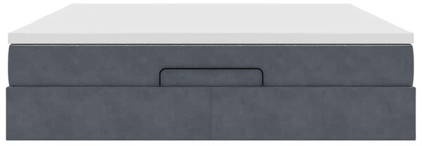 Ottoman krevet s madracem tamno sivi 160x200 cm baršun - Siva / 160 x 200 cm