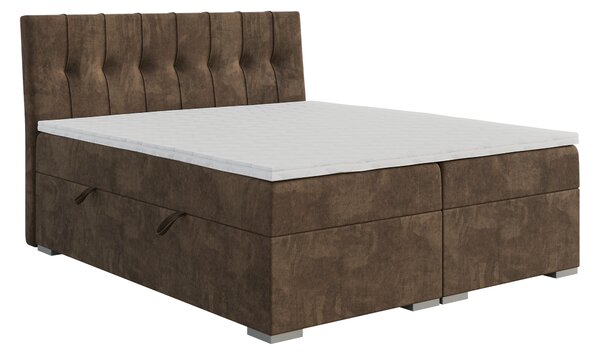 Zondo Bračni krevet Boxspring 120 cm Driny (karamela) (s madracem i prostorom za odlaganje). 1043357