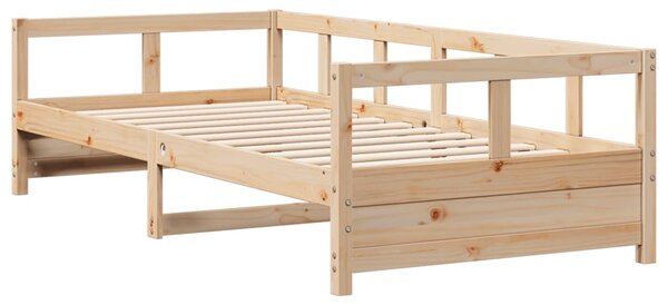 Dnevni krevet prirodne boje 80 x 200 cm od masivne borovine - Smeđa / 80 x 200 cm