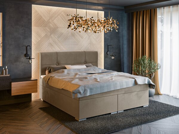Zondo.hr Bračni krevet Boxspring 140 cm Gal (tamno bež) (s madracem i prostorom za odlaganje). Akcija -20%. 1043370
