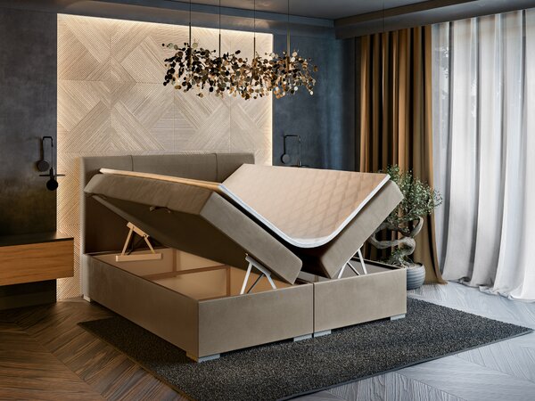 Zondo.hr Bračni krevet Boxspring 140 cm Gal (tamno bež) (s madracem i prostorom za odlaganje). Akcija -20%. 1043370