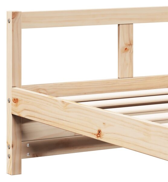 Dnevni krevet prirodne boje 80 x 200 cm od masivne borovine - Smeđa / 80 x 200 cm
