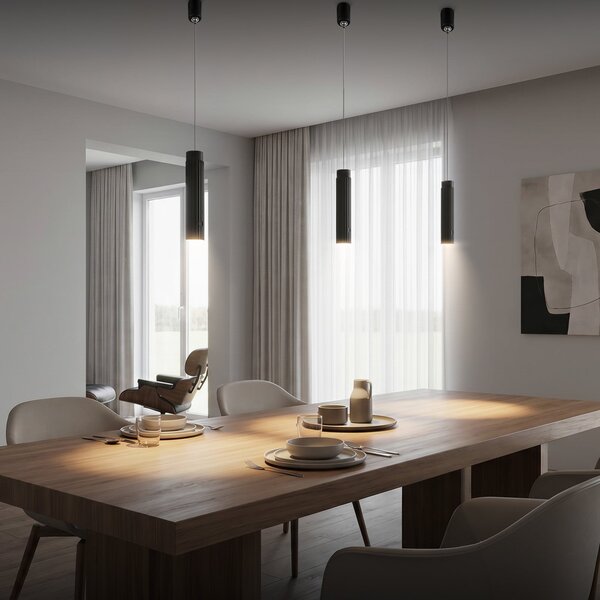Briloner LED viseća lampa na punjivu bateriju, crna, plastična, prigušiva, prigušiva, Crno, Dnevni boravak/blagovaonica, Plastika