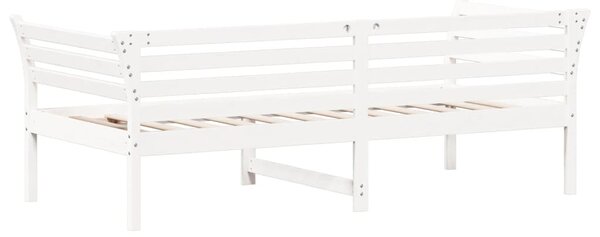 Dnevni krevet bez madraca bijeli 100x200 cm od masivne borovine - Bijela / 100 x 200 cm