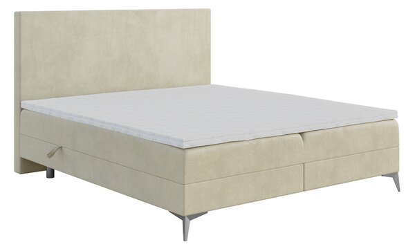 Zondo Bračni krevet Boxspring 180 cm Ricky (svijetlo bež) (s madracem i prostorom za odlaganje). 1043432