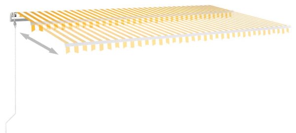 Tenda na automatsko uvlačenje 600x350 cm žuto-bijela - Žuta / 600 x 350 cm