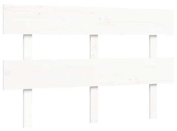 Okvir kreveta s uzglavljem bijeli mali bračni masivno drvo - Bijela / 120 x 190 cm