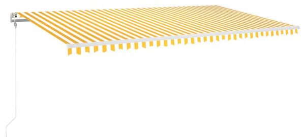 Tenda na automatsko uvlačenje 600x350 cm žuto-bijela - Žuta / 600 x 350 cm