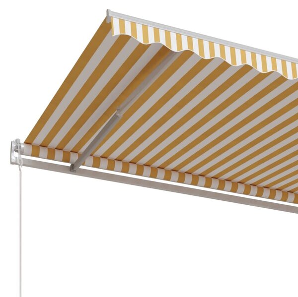 Tenda na automatsko uvlačenje 600x350 cm žuto-bijela - Žuta / 600 x 350 cm