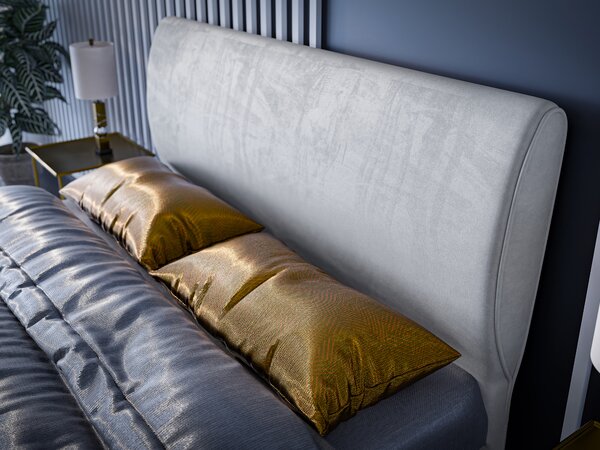 Bračni krevet Boxspring 160 cm Simoon (svijetlo siva) (s madracem i prostorom za odlaganje)