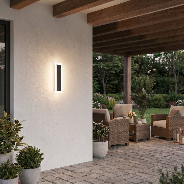 Milagro Lighting Wow LED vanjska zidna svjetiljka, crno/bijela, metalna, IP54, CCT, Crno, Metal