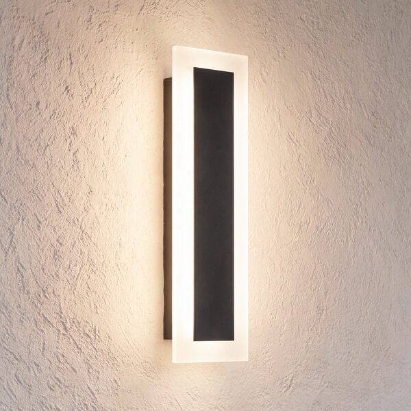 Milagro Lighting Wow LED vanjska zidna svjetiljka, crno/bijela, metalna, IP54, CCT, Crno, Metal