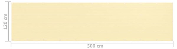 Balkonski zastor bež 120 x 500 cm HDPE - Bež / 120 x 500 cm